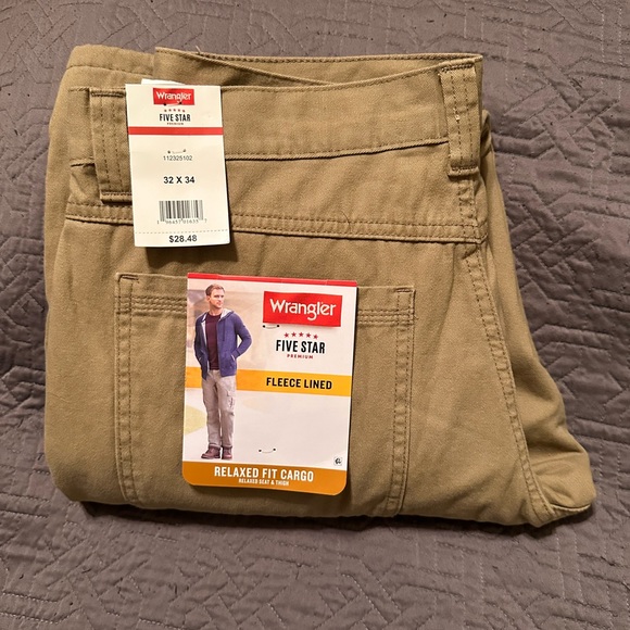 Wrangler Pants Wrangler Fleece Lined Relaxed Fit Cargo Pants Tan 32x34 Poshmark